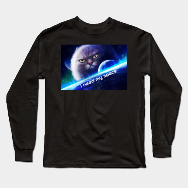 I need my space planetary cat Long Sleeve T-Shirt by TeesToons